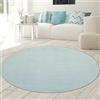 Teppich-Traum Tappeto Shaggy con pelo alto e lungo | OEKO-TEX | lavabile | in blu, 120 cm rotondo