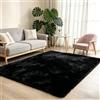 mcc direct Tappeto a pelo lungo super soffice, per soggiorno, camera da letto e cameretta dei bambini (nero, 160 x 230 cm)