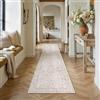 HUGEAR Tappeto Corridoio 80x300cm Marrone Lungo | Lavabile in Lavatrice,Pelo Corto,Antiscivolo,Cucina,Camera da Letto,Scendiletto,Cameretta,Ufficio,Vintage