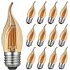 RANBOO Lampadine Vintage E27 Luce Calda Decori 4W Equivalenti 40W, Bianca Calda 2700K, 400 Lumen, Lampadina Candela E27 LED, Non Dimmerabile, Pacco da 12