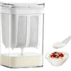 LERANXIN 1800 ml Colino per Yogurt Greco con Coperchio, Separatore di Siero di Latte con Rete in Acciaio Inossidabile 80 Maglie, Riutilizzabile, per Preparare Latte Greco e Formaggio