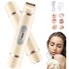 Generic Comfort - Rasoio elettrico 2 in 1, da donna, a doppia testa, mini rimozione dei peli bagnati e asciutti, ricaricabile, impermeabile, senza fili, per gambe, ascelle e braccia (beige)