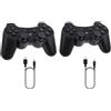 FLLAGG20 2X Controller Wireless Bluetooth USB Compatibile con PS3 e PC Nero