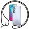 NALIA Cover con Collana per Samsung Galaxy S25 Plus, Nero Mezzanotte | Mani Libere, Zero Stress, Retro Cristallino, Il Tuo Tocco Di Stile, Airbag Invisibile, HANGIT PRO