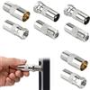LEOUEANR Kit da 8 pezzi con connettori coassiali di tipo F, adattatori per antenna satellitare e set di spine per cavi coassiali RG6 e cavi d'antenna