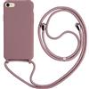 2ndSpring Cover con Collana Compatibile con iPhone 7/8/iPhone SE 2020/iPhone SE 3 2022,Case con Laccio per Il Collo Custodia con Cordino,Soft Silicone Rose Gold