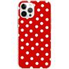 Mixroom - Cover Custodia Per iPhone 13 Mini In Silicone TPU Fantasia POIS BIANCO E ROSSO 236
