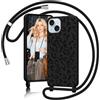 Coiwxmoi Custodia per iPhone 15 con Nastro Leopardato,Marrone | Motivo con Catena,Custodia Protettiva da Appendere con Cordino,Silicone TPU per iPhone 15 6.1
