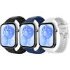 TiMOVO Bracciali sportivi compatibili con Watch Fit 3 | Cinturini Sportivi in Silicone per uomo e donna, Cinturini Regolabili per Orologi, Nero+Blu notte+Bianco