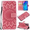 MUMOYAN CHcase Cover per Huawei P30 Pro Custodia di Pelle Case Flip Portafoglio Retro Libretto Magnetico Protettiva Non Graffi con Funzione Supporto Bumper Fiore Girasole per Huawei P30 Pro -Rosa