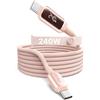 INIU 240W Cavo USB C a USB C, [2m] PD Cavo in Silicone per Ricarica Rapida | Display LED, Resistente, Morbido Cavo in Silicone per iPhone 17 16 15 Pro Max, Samsung Galaxy S26 S25, MacBook，iPad, Rosa