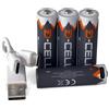 DZ 4x Batterie Ricaricabili AA Stilo Litio 1.5V, Pile Ricaricabili USB-C 3150mWh, Ricarica Diretta, 2 Cavi Doppi Inclusi, ideali per Controller e Giocattoli, Garanzia ITA