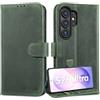 Lensun Cover in Pelle Vera per Samsung Galaxy S26 Ultra- Verde Retrò | Custodia [Blocco RFID] Libro con Portafoglio Flip Custodie Cuoio
