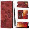 LSPCASA Custodia con Motorola Moto G15 6.72 pollici Premium Pelle PU Flip Protettiva Cover Con Slot Per Schede e Funzione Supporto Custodia Cover Portafoglio con Motorola Moto G15-Rosso