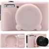 Supmay Custodia per fotocamera digitale Canon PowerShot SX740 HS/SX730 HS, custodia protettiva in morbido silicone con copriobiettivo rimovibile, custodia in gomma morbida in silicone, Gelatina rosa
