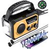 BIAOQINBO Radio Solare da 16000 mAh, AM/FM radio Portatile di Emergenza, Radio a Pile con Batteria ricaricabile da 59200 mWh, Torcia a LED, Allarme SOS e manovella Dynamo per campeggio, viaggi (Arancione)