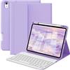GKABXY Custodia con tastiera per iPad A16 11 generazione 2025/10 generazione 2022(11/10.9 pollici)-H (Taro Purple)