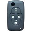 OTMIK Cover per chiave auto in silicone per Peugeot 1007 807 per Citroen C8 4 Button Remote Shell Holder (nero)