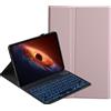 YKWXSC Cover con Tastiera per Honor Magic Pad 4 Tablet 12,3 Pollici, Disposizione ltaliana con 7 Colori Illuminato Senza Fili Staccabile Custodia, Rosa