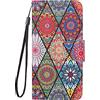 Choeeu ChoosEU Cover per Samsung Galaxy A55 5G Custodia in Pelle Portafoglio Silicone Carta Fessura Supporto Stand Modello Disegni Flip Case Antiurto Protettiva Cover a Libro per Galaxy A55 5G - Mandala