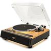 Marley House of Marley Soul Rebel Giradischi Bluetooth con Altoparlanti Integrati | Lettore Vinili, Realizzato Sostenibilmente, Cartuccia AT3600L, Luce LED, Piatto Metallico e Preamplificatore