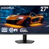 KOORUI 27 Pollici Gaming Monitor, QHD 200Hz 1ms Fast IPS | HDR 400 Adapitive Sync Compatibile, 95% DCI-P3 | HDMI 2.0/DP 1.4 Eye Care Montaggio a parete VESA