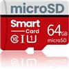 Generico microSD 64GB TF Card C10 U3 fino velocità fino a 30MB/s Video Full HD, Dashcam, uC, Dev Board (Arduino, ESP32, Raspberry Pi, ecc.), Dispositivi audio e lettori MP3/DAP, BackUp