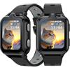 Luzglo ANYSCENES3-Nero Smartwatch bambini 4G LTE, Videocall HD, GPS triplo, SOS e Controllo genitori, Doppia fotocamera, 16GB, IP68, 5 giorni