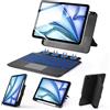 Nsyee Custodia con tastiera retroilluminata con touchpad compatibile con iPad Air 11 (M3 2025/M2 2024) e Pro 11 (4a/3a/2a/1st), 11 Air 4a/5a generazione, tastiera magnetica staccabile con modalità