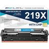 LCL 219X (With CHIP) Ciano Cartucce di Toner Compatibile per HP 219X 219A | W2191X Sostituzione per HP Color LaserJet Pro MFP 3302FDW 3302SDW 3302FDN 3302FDNG 3302FDWG 3302SDWG 3202DW 3202DN(1-Pack)