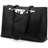 LOVEVOOK Borsa per computer portatile da donna da 156 pollici impermeabile in pelle per computer portatile borsa da lavoro ufficio borsa da viaggio grande borsa a tracolla Nero Large