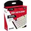 HyperX PBT Copritasti, Set Completo di Tasti, Semitrasparenti, Realizzati in PBT, Resistenti a Usura, Attrito e Solventi, Font HyperX, Strumento Rimozione Copritasti, Layout Inglese, Bianco