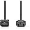 Nedis Cavo di alimentazione - IEC-320-C14 - IEC-320-C13 - Dritto - Dritto - Nichelato - 5.00 m - Rotondo - PVC - Nero - Etichetta