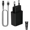Maoggha Caricabatterie da 5 V, compatibile con QP2824, QP2734, QP2724, QP2834, QP1924, QP4631, MG7930, MG7962, S5887, S5889, BG302, adattatore di rete con cavo di ricarica USB, 1 m, rasoio Body Trimmer