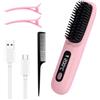 Thryvix Spazzola Lisciante per Capelli, Mini Spazzola Elettrica Ricaricabile con Tecnologia Ionica, 3 Temperature, Display LED, per Capelli Corti, Viaggio e Uso Quotidiano