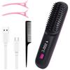 Thryvix Spazzola Lisciante per Capelli, Mini Spazzola Elettrica Ricaricabile con Tecnologia Ionica, 3 Temperature, Display LED, per Capelli Corti, Viaggio e Uso Quotidiano