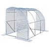 TOOLPORT Serra a tunnel addossata 2x3 m in PE 180 g/m² stabilizzato UV con struttura in acciaio zincato, serra per pomodori con finestre laterali