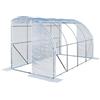 TOOLPORT Serra a tunnel addossata 2x4 m in PE 180 g/m² stabilizzato UV con struttura in acciaio zincato, serra per pomodori con finestre laterali