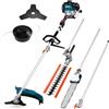 TANIASHOP Decespugliatore a Scoppio Multifunzione 5 in 1 63cc 2200W Motore 2 Tempi con Motosega Tagliasiepi Troncarami Disco 3 Denti Prolunga Telescopico Professionale