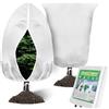 ARDFFA 2 Pezzi Sacco Protezione Invernale Piante, Telo Antigelo 80x120 cm Tessuto Non Tessuto 70 g/m² con Coulisse e Cerniera per Installazione Facile, Protezione Antivento e dal Freddo per Arbusti e Alberi