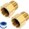 QUARKZMAN 2Pcs Adattatore per Lavapressione, Adattatore Girevole in Ottone M22 Femmina A G1/2 Maschio con Nastro Sigillante per Tubo Lavapressione