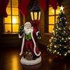 Maikall Rish Statua di Babbo Natale da giardino con lanterna, 32 cm, in resina, decorazione natalizia per esterni, patio, casa, giardino