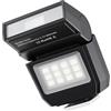 ECMQS Fotocamera in miniatura flash con luce video a LED, 6500 K, nero | Doppia funzione, illuminazione delicata, 6500 K, angolo di 90°, per ritratti e primi piani, fotografia di viaggio