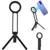 GZWY Treppiede magnetico per cellulare in alluminio integrato allungabile per smartphone, pieghevole, mini selfie stick Tripod, moschettone a forma di supporto rapido Tripod per smartphone (A)