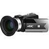 NGDVJEXPHUKS Videocamera, Videocamera da 56 MP Vlog 4K for streaming live Webcam Visione notturna Zoom 16X Fotografia Registratore digitale(No SD Card,With Lens-01)