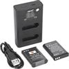 DSTE - Confezione da 2 batterie di ricambio EN-EL23 + doppio caricatore USB con display LCD, compatibile con Nikon Coolpix P600, P610, P610s, P900, P900s, S810c, B700