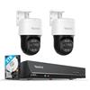 Reolink 4K PTZ Telecamera PoE Esterno a Doppio Obiettivo, 6X Zoom Ibrido, Rotazione a 355°/90°, Rilevamento Intelligente, Audio 2 Vie, NVR 8CH con 2TB HDD, 2*TrackMix PoE e 1*RLN8-410