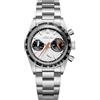ADDIESDIVE Orologio Cronografo da Uomo da Gara, Movimento VK63, Vetro Bolla K1, Impermeabile 100 M, BGW9, Luminoso, in Acciaio Inox, Orologio da Uomo per Affari e Moda, Bianco-nero., Sportivo