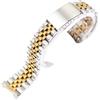 ROUREOX 5 Perline 316L Acciaio Inossidabile Cinturino, Uomini e Donne Catene Orologio Sostituzione per Rolex Datejust-Argento Oro 20MM