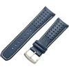 ROUREOX Cinturino di'Orologio in Pelle Autentica Fermo in Acciaio Inoxydabile Connessione di Occhielli Curvi Cinturino per CITIZEN Eco-Drive Skyhawk Blue Angels